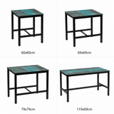 Extrema Vintage Teal 'Smooth' - Black Mid Height Table