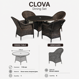 Clova Dining Set specifications and dimensions