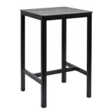 Extrema Black Marble 'Textured' - Black Poseur Table on a white background