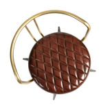 Aulenti Low Cocktail Stool - Genuine Claret Red Leather