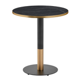 Omega Complete Dining Table - Black Marble with Boston Black/Gold Base