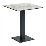 Extrema Complete Dining Table - White Carrara Marble with Anzio Black Base