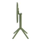 Sky Folding Dining Table - 60cm Diameter - Olive Green