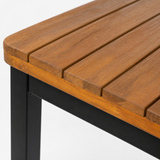Burford Complete - 120x70cm Rectangle - Paris Base – close-up of acacia wood top
