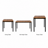 Burford Complete - 120x70cm Rectangle - Paris Base in 3 colours: Dining Table, Mid Height Table, Poseur Table