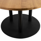 Character Oak Complete Poseur Table - Side Image