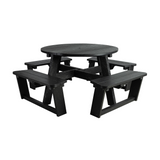 EKO - 8 Seater Round Picnic Table - Black - Main Image
