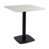 Extrema Premium Complete Dining Table - White Marble with Boston Black Base with Radius Edges - Main Image