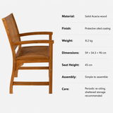 Hardy Armchair specifications: Weight 8.2 kg, 59 × 54.3 × 90 cm, Seat Height 45 cm