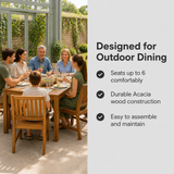 Hardy Rectangle Dining Set in an outdoor patio or conservatory setting – Designed for Outdoor Dining