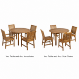 Hardy Round Dining Set in 2 sizes: 1no. Table and 4no. Armchairs, 1no. Table and 4no. Side Chairs