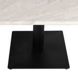 White Carrara Marble Complete Coffee Table - Boston Black Fluted Base