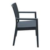 Ibiza Recycled Arm Chair - Dark Grey  - Side Image