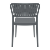 Portofino Stacking Side Chair - Dark Grey - Back Image