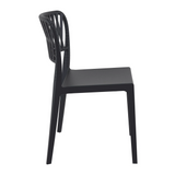 Portofino Stacking Side Chair - Black - Side Image