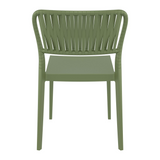Portofino Stacking Side Chair - Olive Green - Back Image