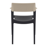 Tulum Stacking Armchair - Black/Taupe - Back Image