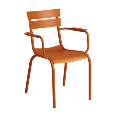 Marlow - Outdoor Stacking Metal Arm Chair_Burnt Orange