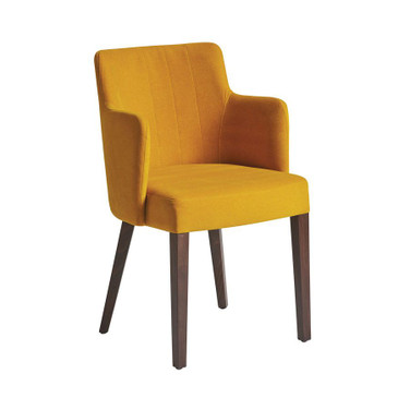 Logan Armchair - Nordic Gold_upholstered restaurant chair_hotel chair_comfortable dining chair_front view