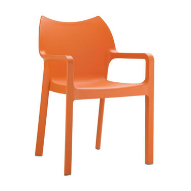 Diva Armchair - Plastic - Stackable - Orange_Commercial stacking arm chair
