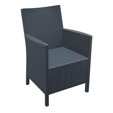 California Rattan Arm Chair _Dark Grey_Commercial Rattan Arm Chair_Cafe Rattan Armchair_Rattan Restaurant Chair_Rattan Pub Chair