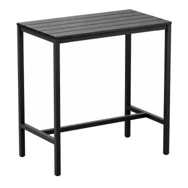 Eko Bar Height Table - Black - Rectangular on a white background