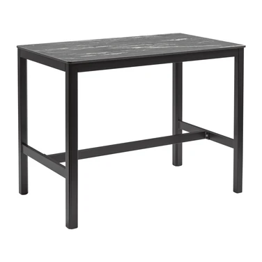 Extrema Black Marble 'Textured' - Black Mid Height Table
