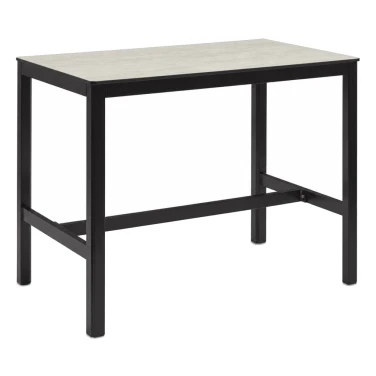 Extrema Cement 'Textured' - Black Mid Height Table on a white background