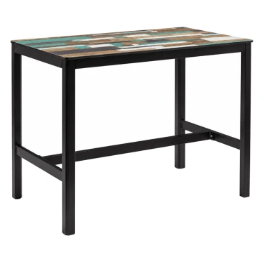 Extrema Driftwood - Black Mid Height Table on a white background