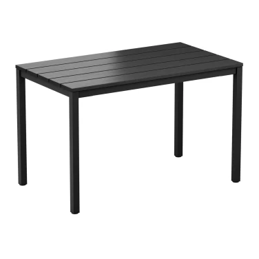 EKO Black Rectangular Dining Aluminium Troy Table - 119x69cm – image 1