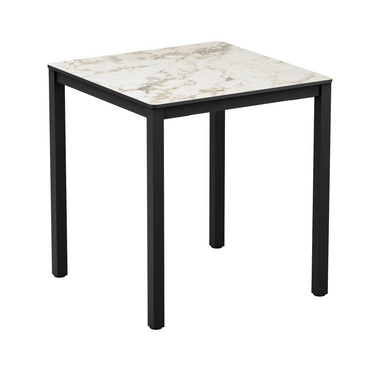 Extrema White Carrara Marble - Black Dining Table