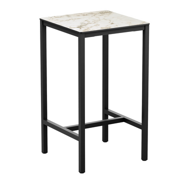 Extrema White Carrara Marble - Black Poseur Table