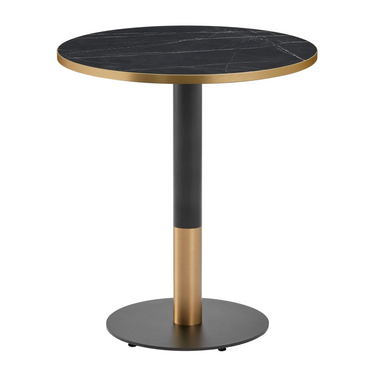 Omega Complete Dining Table - Black Marble with Boston Black/Gold Base