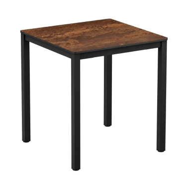 Extrema Copper 'Textured' - Black Dining Table - 79x79cm on a white background