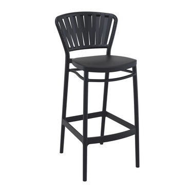 Portofino Bar Stool 75 - Black - Front Image