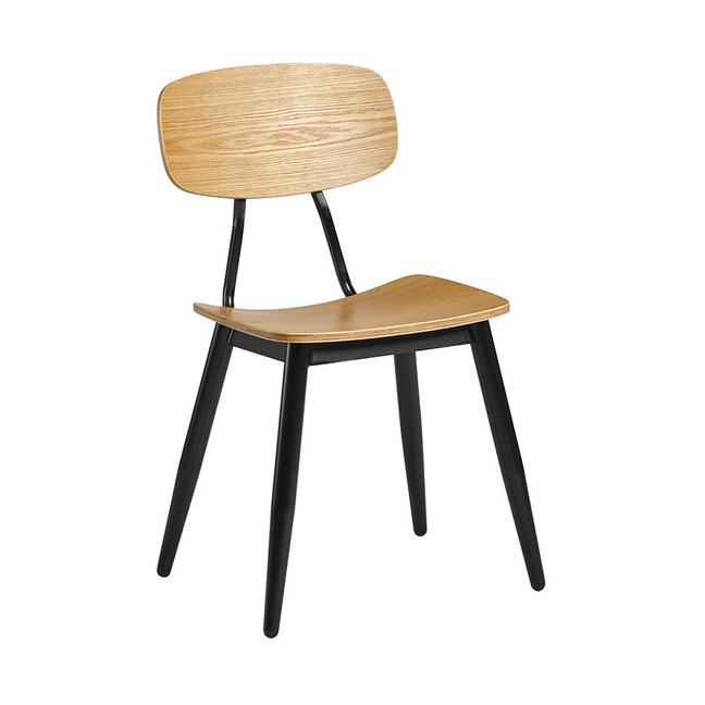 Skagen Side Chair - Oak Veneered Plywood - Full Metal Frame