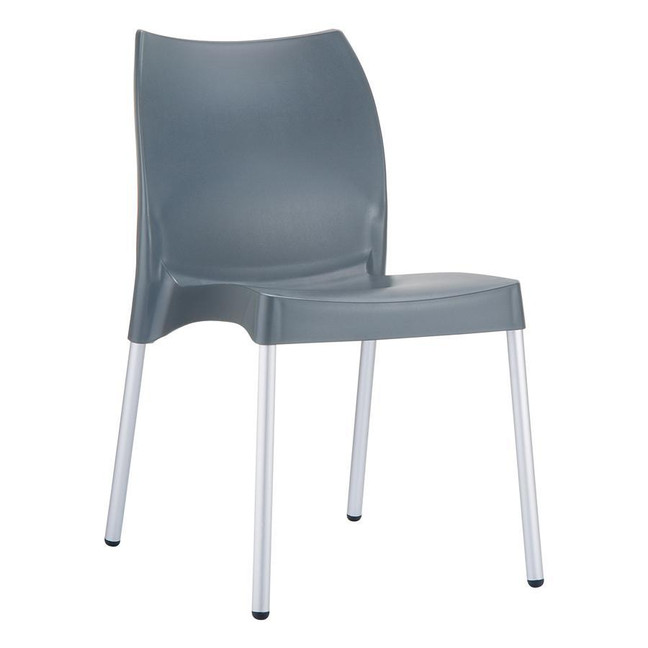 Vita Side Chair - Plastic - Stackable - Dark Grey