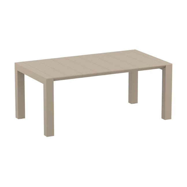 VEGAS Resin Outdoor Commercial Table_Extending_Taupe