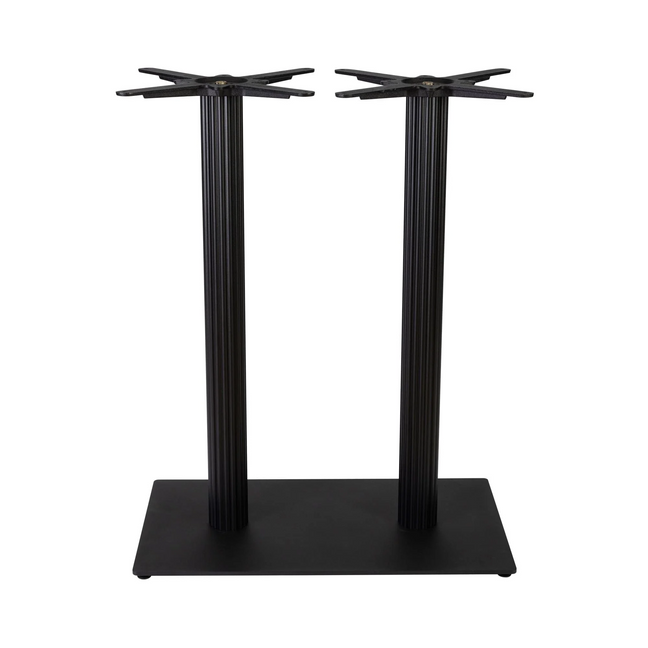 Boston Base - Black Fluted Large Rect - Mid Height - Front Image
