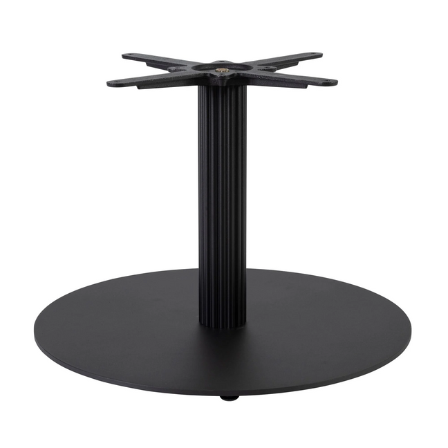 Boston Base - Black Fluted Large Round - Coffee - Front Image