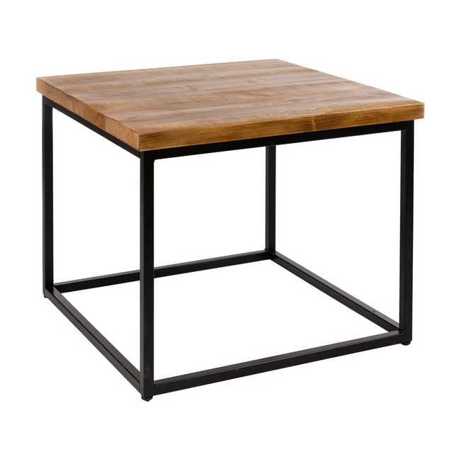 Byron Square Rustic Pine Coffee Table 60cm x 60cm - Front Image