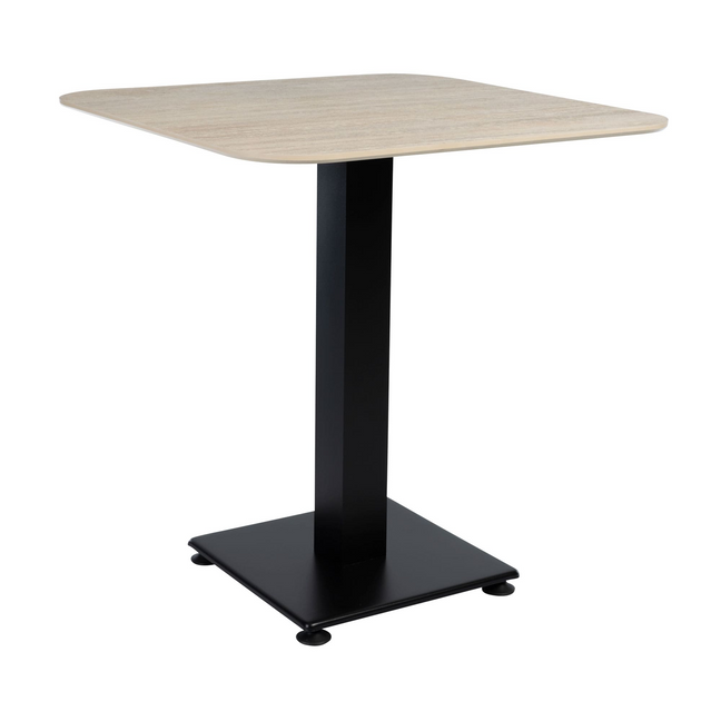Extrema Premium Complete Dining Table -  Beige Travertine with Anzio Black Base - Main Image