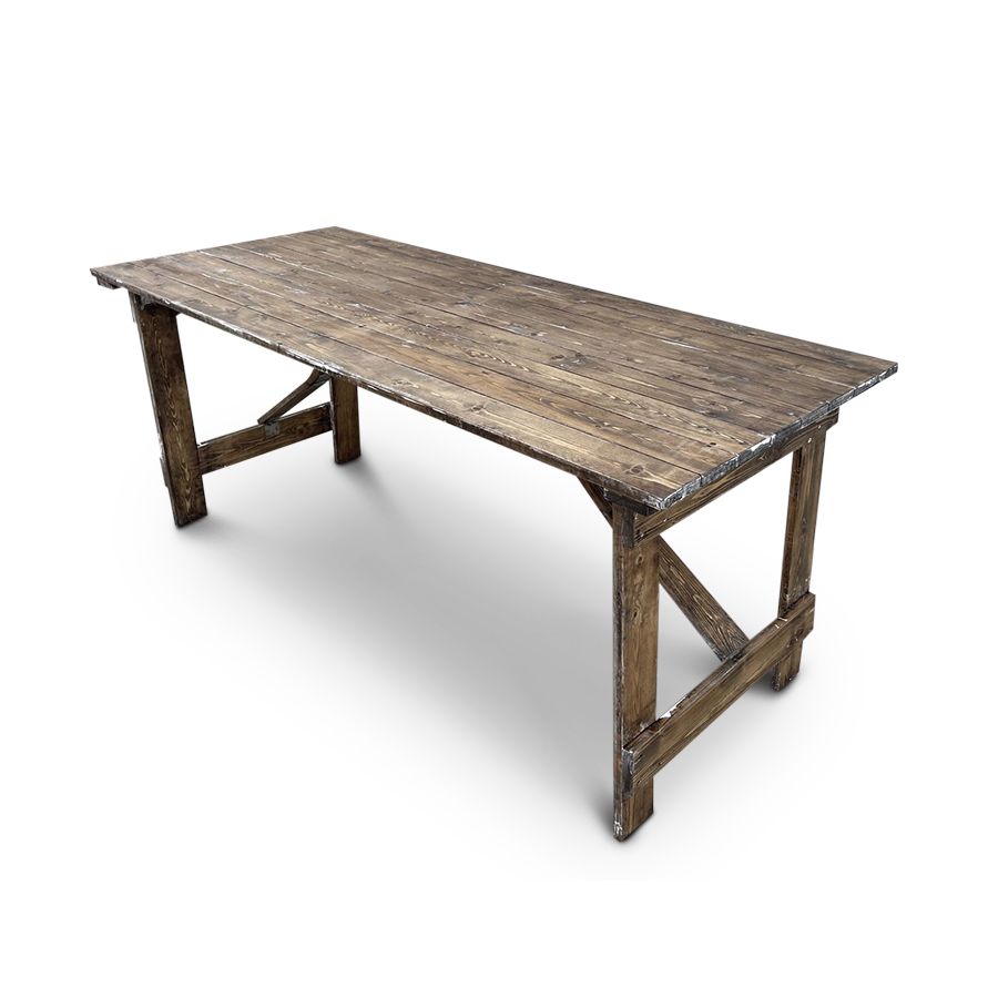 Rustic Trestle Table Limeoak 6'x2'6