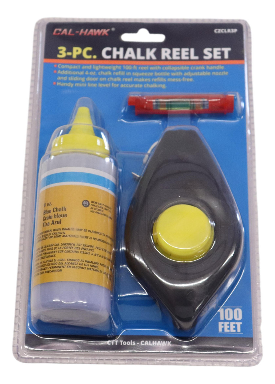 3 Piece Chalk Line Set With Line Level