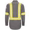 Bulwark FR Men's iQ Series Endurance Enhanced Visibility Work Shirt - QS40GE Back View