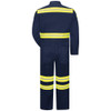 Red Kap Men's Enhanced Visibility Action Back Coverall with Reflective Trim - CT10 Back View