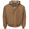 Bulwark FR Men's Heavyweight Insulated Brown Duck Hooded Jacket - JLH6BD
