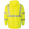 Bulwark FR Men's Fleece FR Hi-Visibility Zip-Front Hooded Sweatshirt with Waffle Lining - SMZ4HV Back View