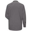 Bulwark FR Men's Midweight FR Pocketless Concealed-Gripper Work Shirt - SMS2GY Back View