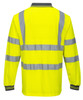 Portwest Hi-Vis Long Sleeved Polo - S277YER Back